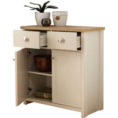 GFW Lancaster Cream Oak 2 Door 2 Drawer Sideboard GFW Lancaster Cream Oak 2 Door 2 Drawer Sideboard
