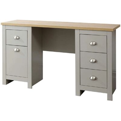 GFW Lancaster Grey Study Desk with Storage - Study Desk GFW Lancaster Grey Study Desk with Storage - Study Desk