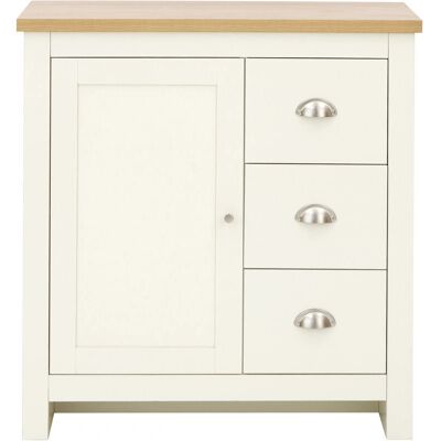 GFW Lancaster Cream Oak 1 Door 3 Drawer Storage Unit - Storage Unit GFW Lancaster Cream Oak 1 Door 3 Drawer Storage Unit - Storage Unit