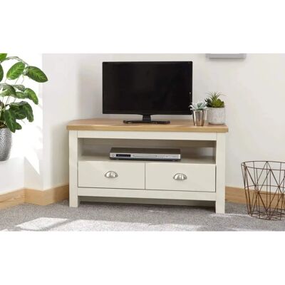 GFW Lancaster Cream Oak Corner TV Cabinet - TV Furniture GFW Lancaster Cream Oak Corner TV Cabinet - TV Furniture