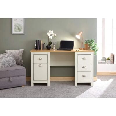 GFW Lancaster Cream Study Desk - Elegant Storage & Modern Finish GFW Lancaster Cream Study Desk - Elegant Storage & Modern Finish