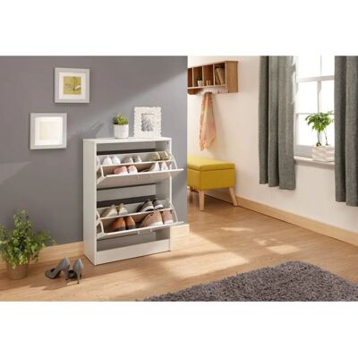 GFW Stirling White Two Tier Shoe Cabinet - Shoe Cabinet GFW Stirling White Two Tier Shoe Cabinet - Shoe Cabinet