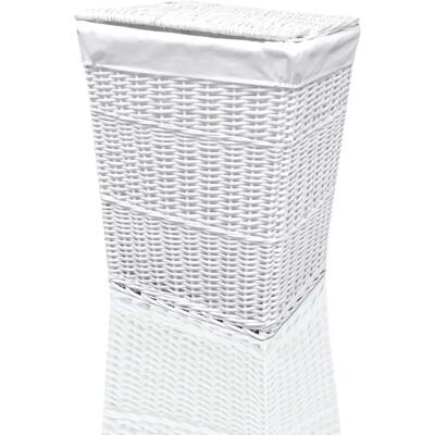 Arpan Large White Wicker Laundry Basket - Eco-friendly, Removable Liner, 85L Capacity Arpan Large White Wicker Laundry Basket - Eco-friendly, Removable Liner, 85L Capacity