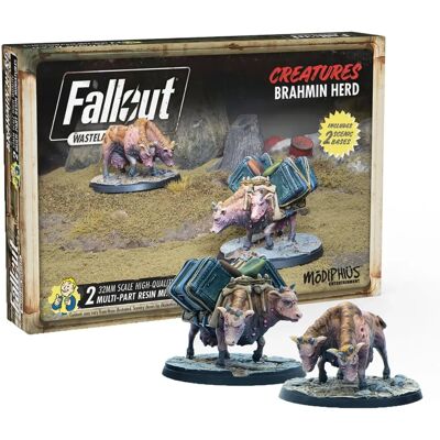 Modiphius Entertainment Fallout: Wasteland Warfare - Créatures Troupeau Brahmin Modiphius Entertainment Fallout: Wasteland Warfare - Créatures Troupeau Brahmin