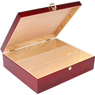 Creative Deco Red Wine Box Wooden Box - 3 Bottles, Lid, Cap - Wine Storage Creative Deco Red Wine Box Wooden Box - 3 Bottles, Lid, Cap - Wine Storage