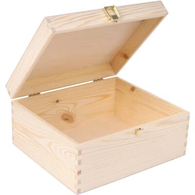 Creative Deco Drewniane Pudełko z Pokrywką - Pudełko na Wartości i Rękodzieło Creative Deco Drewniane Pudełko z Pokrywką - Pudełko na Wartości i Rękodzieło