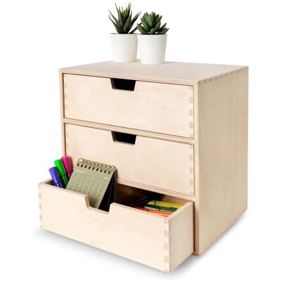 Creative Deco Organisateur en bois 3 tiroirs - Boîte à tiroirs Creative Deco Organisateur en bois 3 tiroirs - Boîte à tiroirs