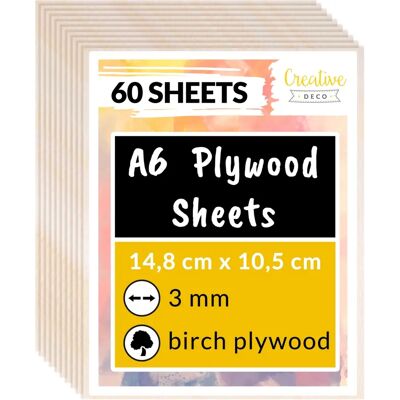 Creative Deco Sklejka - 148x105mm - 3mm - A6 - Rękodzieło i Meble Creative Deco Sklejka - 148x105mm - 3mm - A6 - Rękodzieło i Meble