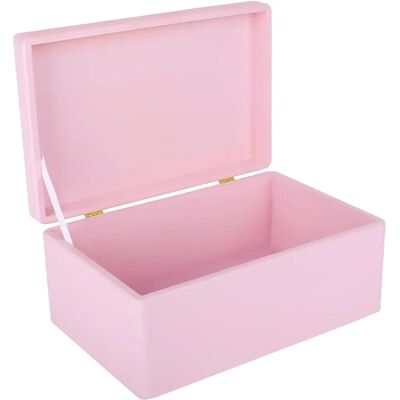 Creative Deco Grande Caixote de Madeira Rosa com Tampa - Caixa de Armazenamento Creative Deco Grande Caixote de Madeira Rosa com Tampa - Caixa de Armazenamento