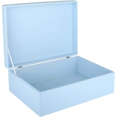 Creative Deco XL Blue Large Wooden Storage Box with Lid - Storage Box Creative Deco XL Blue Large Wooden Storage Box with Lid - Storage Box