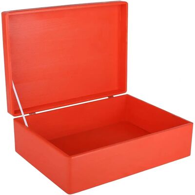 Creative Deco XL Red Wooden Storage Box Toy - 40x30x14 cm Creative Deco XL Red Wooden Storage Box Toy - 40x30x14 cm
