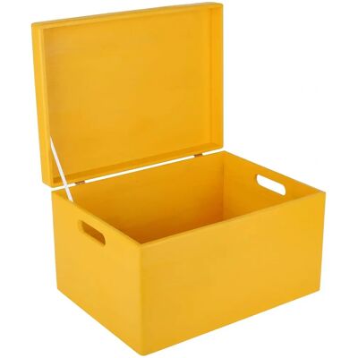 Creative Deco XXL Gelbe Holzaufbewahrungsbox für Spielzeug - 40x30x24 cm Creative Deco XXL Gelbe Holzaufbewahrungsbox für Spielzeug - 40x30x24 cm