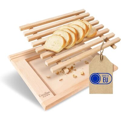 Creative Home Deska do krojenia chleba z bukowego drewna z okruchami - 35,5x28,5cm Creative Home Deska do krojenia chleba z bukowego drewna z okruchami - 35,5x28,5cm
