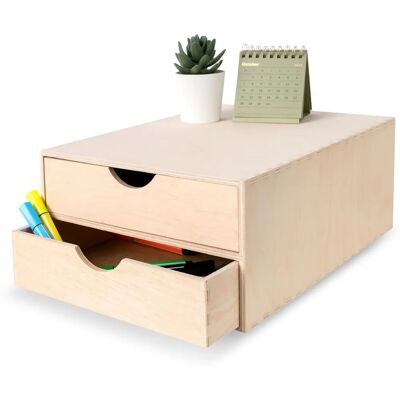 Creative Deco Boîte à Drawers - 2 tiroirs - 33x25x13,5cm - Rangement Creative Deco Boîte à Drawers - 2 tiroirs - 33x25x13,5cm - Rangement