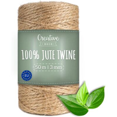 Creative Deco Corde de jute marron naturel 50m - Corde, fil, ruban - Publicité Creative Deco Corde de jute marron naturel 50m - Corde, fil, ruban - Publicité