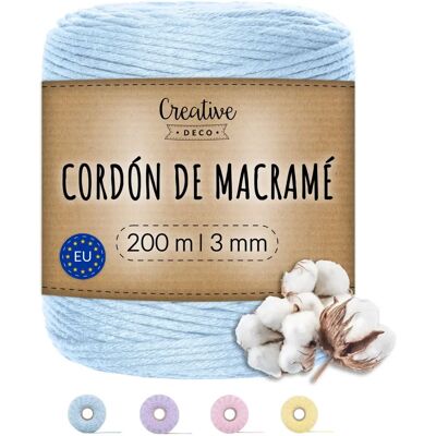 Creative Deco Pastell Blau Makramee-Garn - EU Creative Deco Pastell Blau Makramee-Garn - EU