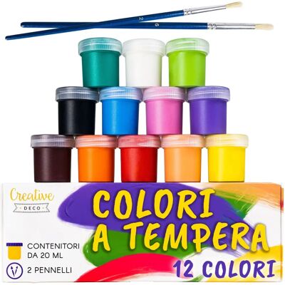 Creative Deco Conjunto de Têmpera para Cartazes - Multicolor - 20 ml x 12 potes Creative Deco Conjunto de Têmpera para Cartazes - Multicolor - 20 ml x 12 potes