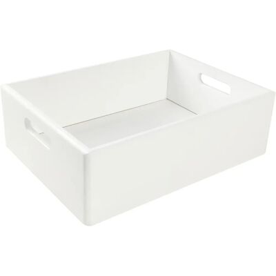 Creative Deco XL White Wooden Box Fruit Crate Basket - 40x30x13cm Creative Deco XL White Wooden Box Fruit Crate Basket - 40x30x13cm