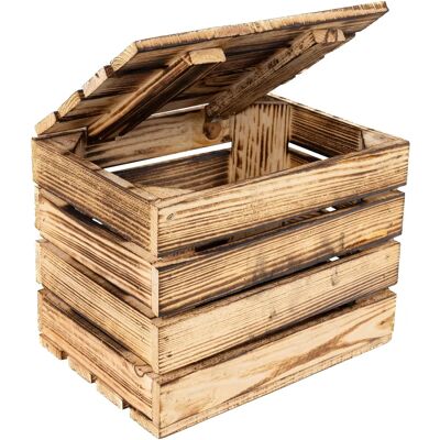 Creative Deco Flame-Treated Wooden Storage Box - Storage Box Creative Deco Flame-Treated Wooden Storage Box - Storage Box