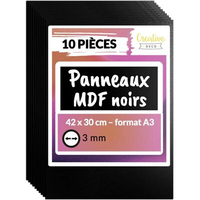 Creative deco 10 x czarne płyty MDF - Cięcie laserowe, Grawerowanie, Rękodzieło Creative deco 10 x czarne płyty MDF - Cięcie laserowe, Grawerowanie, Rękodzieło