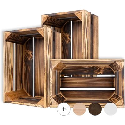 Creative Deco Burned Wood Storage Box - Storage & Decor - 30x20x15cm Creative Deco Burned Wood Storage Box - Storage & Decor - 30x20x15cm