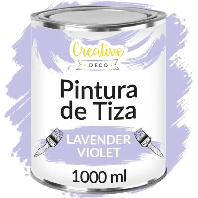 Creative Deco Tinta de giz branco para móveis - Estilo vintage - 1000ml Creative Deco Tinta de giz branco para móveis - Estilo vintage - 1000ml