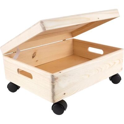 Creative Deco XL Drewniane Pudełko na Przechowywanie z Pokrywką i Kółkami - Pudełko na Przechowywanie Creative Deco XL Drewniane Pudełko na Przechowywanie z Pokrywką i Kółkami - Pudełko na Przechowywanie