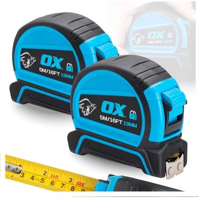 OX Tools - Pro Dual Auto Lock Tape - 5m OX Tools - Pro Dual Auto Lock Tape - 5m