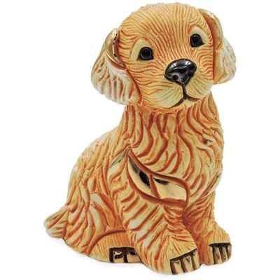 Ceramiczna rzeźba szczeniaka Golden Retriever - Kolekcjonerski Ceramiczna rzeźba szczeniaka Golden Retriever - Kolekcjonerski
