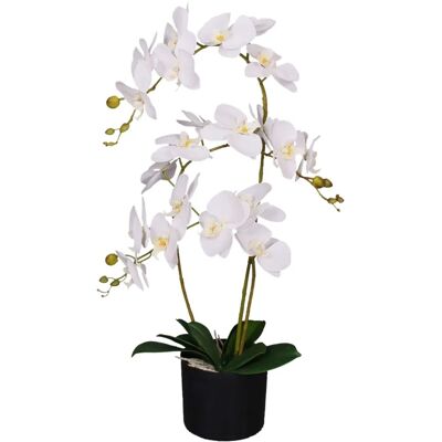 Leaf 65cm konstgjord orkidé - 3 Stjälkar - Vit - Konstgjord växt Leaf 65cm konstgjord orkidé - 3 Stjälkar - Vit - Konstgjord växt