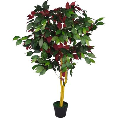 Leaf 120cm Artificial Capensia Tree - Red & Green Foliage - Unisex Leaf 120cm Artificial Capensia Tree - Red & Green Foliage - Unisex