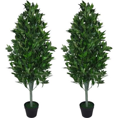 Leaf Pair of 120cm Artificial Topiary Bay Trees Pyramid Cones - Extra Large Leaf Pair of 120cm Artificial Topiary Bay Trees Pyramid Cones - Extra Large