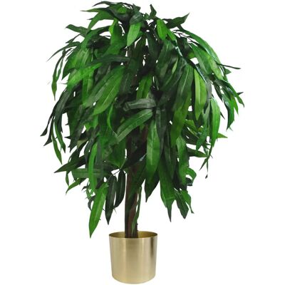 Leaf Design UK 100cm Artificial Mango Tree with Metal Planter - Artificial Tree Leaf Design UK 100cm Artificial Mango Tree with Metal Planter - Artificial Tree