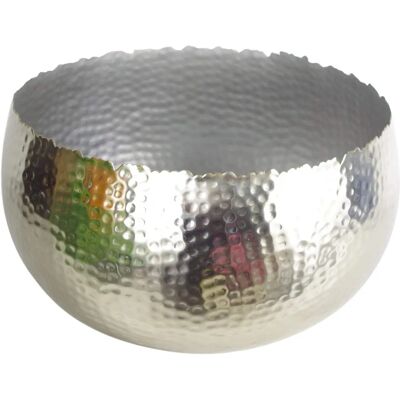 Leaf Silver Hammered Metal Flower Pot - 30x20cm - Flower Pot Leaf Silver Hammered Metal Flower Pot - 30x20cm - Flower Pot