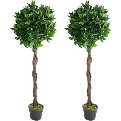 Genuine Leaf Design UK Artificial Bay Laurel Trees - Pair 120cm Genuine Leaf Design UK Artificial Bay Laurel Trees - Pair 120cm