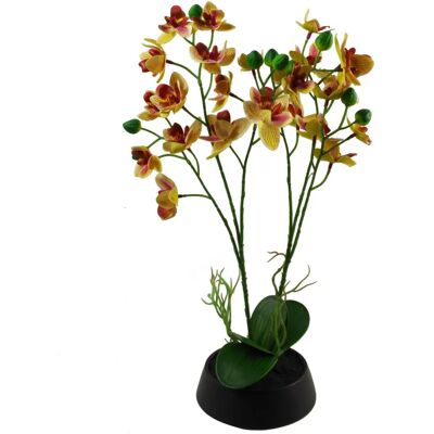 Feuille 43cm Rose Jaune Orchidée Artificielle - Décoration Orchidée Feuille 43cm Rose Jaune Orchidée Artificielle - Décoration Orchidée