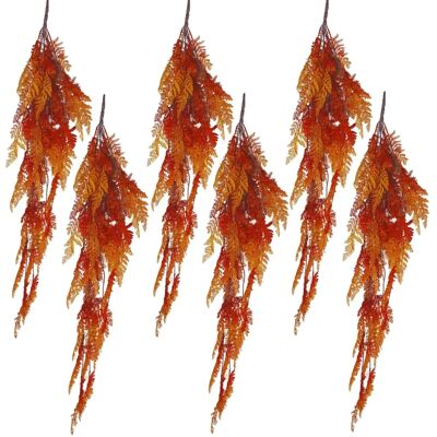 Leaf 6 x 100cm Autumn Orange Maidenhair Fern Plant - Artificial Leaf 6 x 100cm Autumn Orange Maidenhair Fern Plant - Artificial