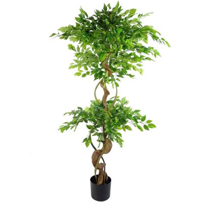 Leaf 150cm Twisted Trunk Artificial Ficus Tree - Artificial Tree Leaf 150cm Twisted Trunk Artificial Ficus Tree - Artificial Tree