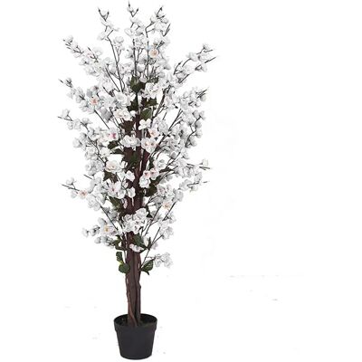 Leaf 120cm Artificial White Blossom Tree - Artificial Tree Leaf 120cm Artificial White Blossom Tree - Artificial Tree