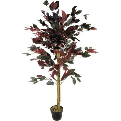Leaf 120cm Artificial Ficus Plant - Red Green XL - Artificial Plant Leaf 120cm Artificial Ficus Plant - Red Green XL - Artificial Plant