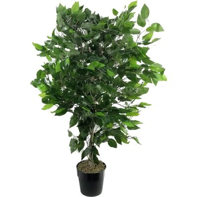 Leaf 90cm Artificial Ficus Tree Bush - Green - Artificial Tree Leaf 90cm Artificial Ficus Tree Bush - Green - Artificial Tree