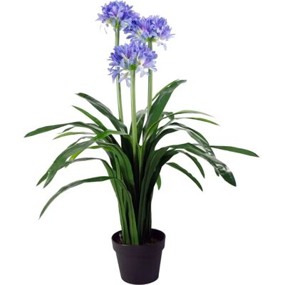 Leaf 90cm Blue & Green Silk Flower Agapanthus Plant - Artificial Blossom Leaf 90cm Blue & Green Silk Flower Agapanthus Plant - Artificial Blossom