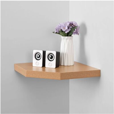 Spot On Dealz - Corner Oak Wall Shelf - Oak - Shelf Spot On Dealz - Corner Oak Wall Shelf - Oak - Shelf