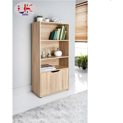 Spot On Dealz G-0129 Oak 3-shelf 2-door Bookcase Spot On Dealz G-0129 Oak 3-shelf 2-door Bookcase