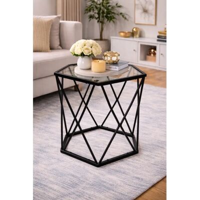 Spot On Dealz - Hexagon Glass Table - Coffee Table Spot On Dealz - Hexagon Glass Table - Coffee Table