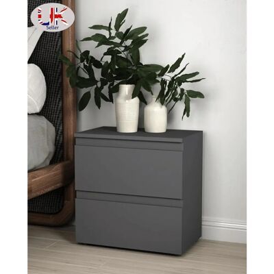 Spot On Dealz - 2-Drawer - Grey - Bedside Cabinet Spot On Dealz - 2-Drawer - Grey - Bedside Cabinet