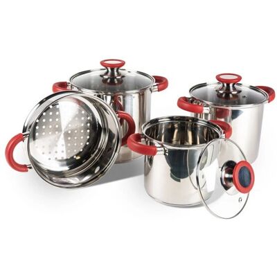 Kampa Space Saver Deluxe Pot set - Stainless steel - 7-piece set - Stackable - Pot set Kampa Space Saver Deluxe Pot set - Stainless steel - 7-piece set - Stackable - Pot set
