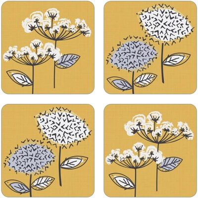 Cooksmart Retro Meadow Coasters - Set of 4 Floral Cork-backed Heat Resistant Cooksmart Retro Meadow Coasters - Set of 4 Floral Cork-backed Heat Resistant