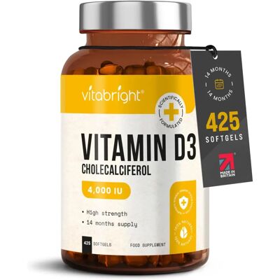 Vitabright Vitamin D3 4000iu 425 Softgels - Dietary Supplement Vitabright Vitamin D3 4000iu 425 Softgels - Dietary Supplement
