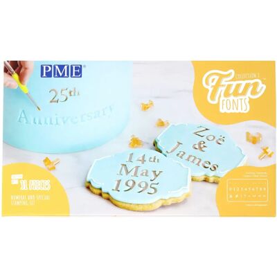 PME Fun Fonts - Nummer och Specialtecken för Cake Design - Set om 31 - Samling 2 PME Fun Fonts - Nummer och Specialtecken för Cake Design - Set om 31 - Samling 2